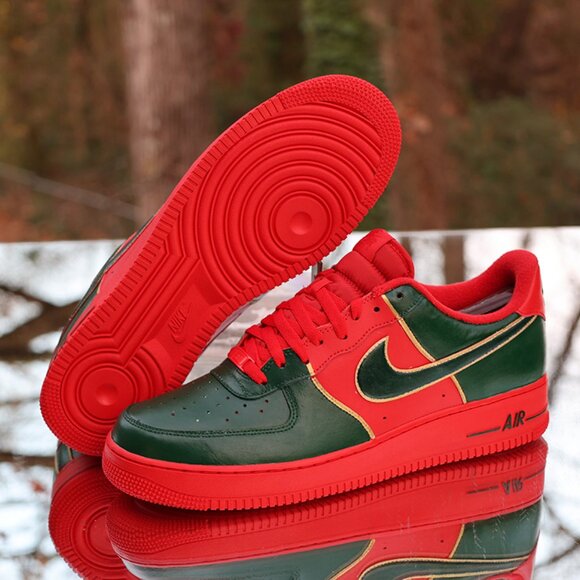 Nike Air Force 1 Red Green Gold Custom - Picture 6 of 15